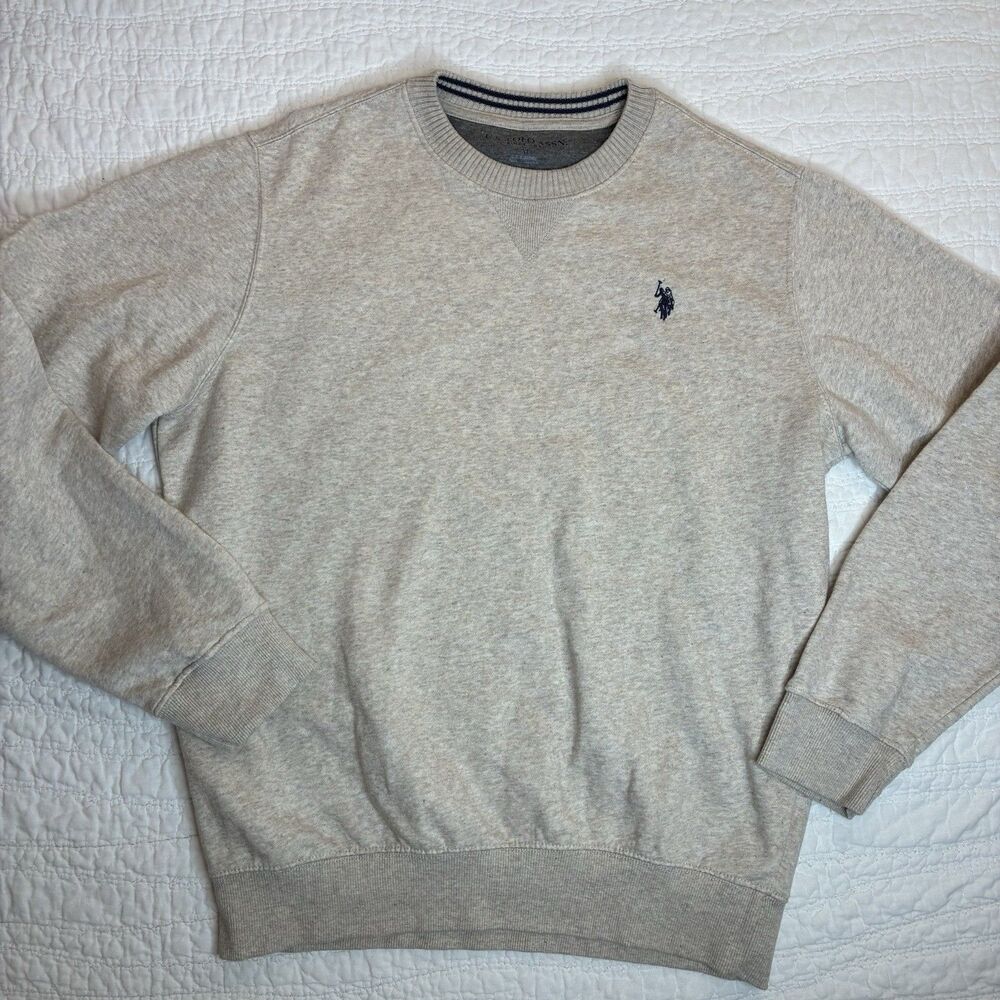 US Polo Assn mens crewneck fleece sweatshirt Sz M classic preppy athleisure soft